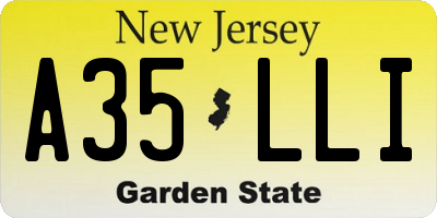 NJ license plate A35LLI