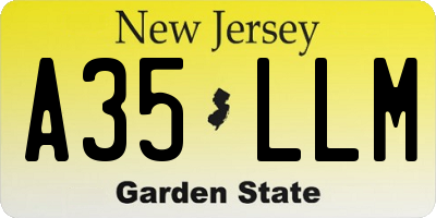 NJ license plate A35LLM
