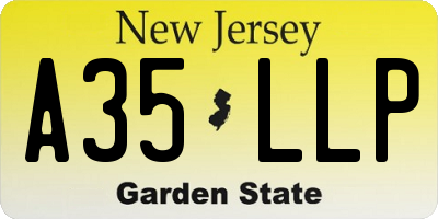 NJ license plate A35LLP