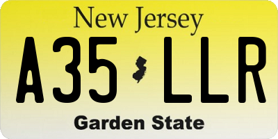NJ license plate A35LLR