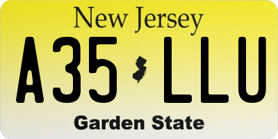 NJ license plate A35LLU