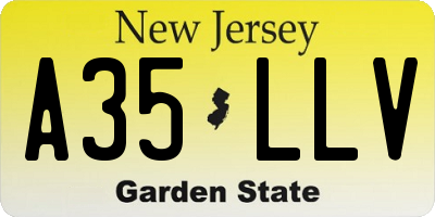 NJ license plate A35LLV