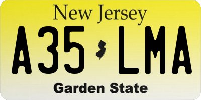 NJ license plate A35LMA