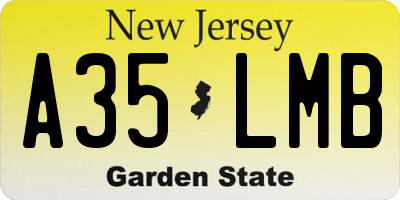 NJ license plate A35LMB