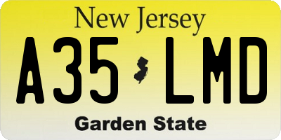 NJ license plate A35LMD