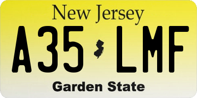 NJ license plate A35LMF