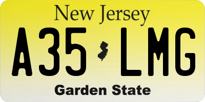 NJ license plate A35LMG