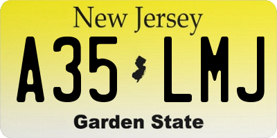 NJ license plate A35LMJ