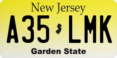 NJ license plate A35LMK