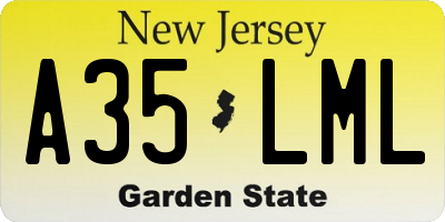 NJ license plate A35LML