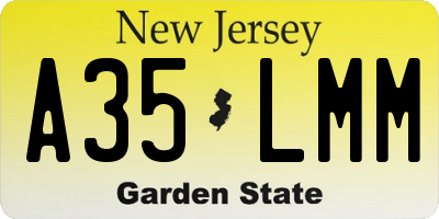 NJ license plate A35LMM