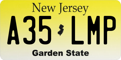 NJ license plate A35LMP