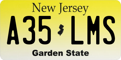 NJ license plate A35LMS