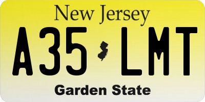 NJ license plate A35LMT