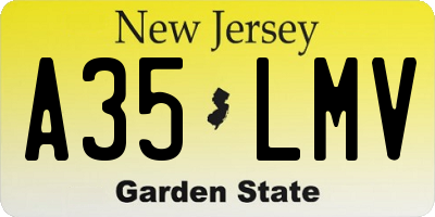 NJ license plate A35LMV
