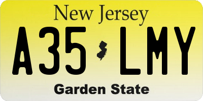 NJ license plate A35LMY