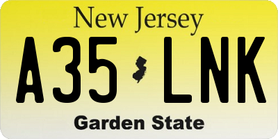 NJ license plate A35LNK