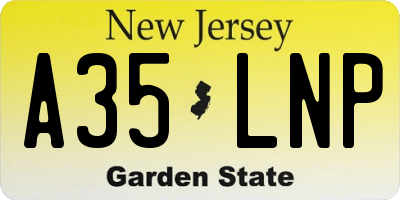 NJ license plate A35LNP