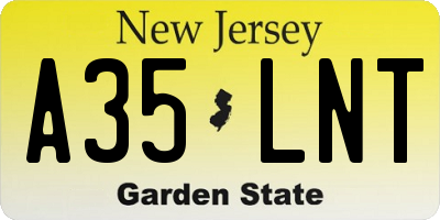 NJ license plate A35LNT