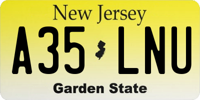 NJ license plate A35LNU