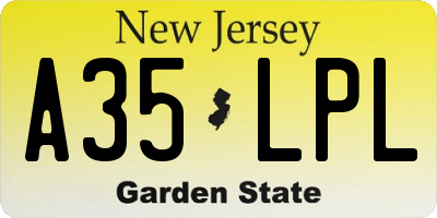 NJ license plate A35LPL