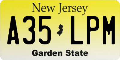NJ license plate A35LPM