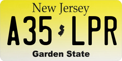 NJ license plate A35LPR