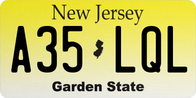 NJ license plate A35LQL