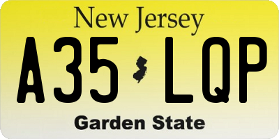NJ license plate A35LQP
