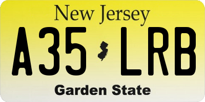 NJ license plate A35LRB