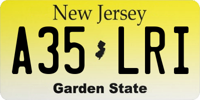 NJ license plate A35LRI