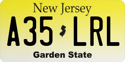 NJ license plate A35LRL