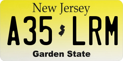 NJ license plate A35LRM
