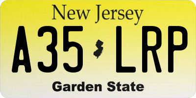 NJ license plate A35LRP