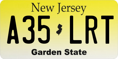 NJ license plate A35LRT