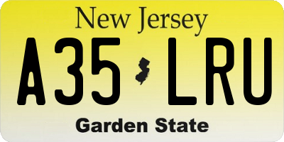 NJ license plate A35LRU