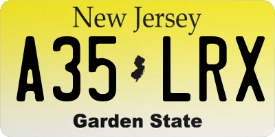 NJ license plate A35LRX