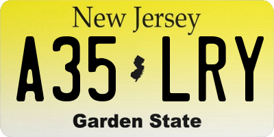 NJ license plate A35LRY