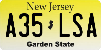 NJ license plate A35LSA