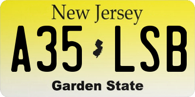 NJ license plate A35LSB