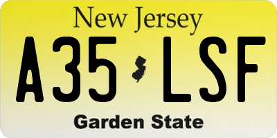 NJ license plate A35LSF