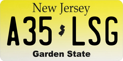 NJ license plate A35LSG