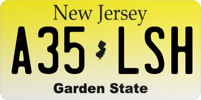 NJ license plate A35LSH