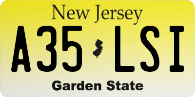NJ license plate A35LSI