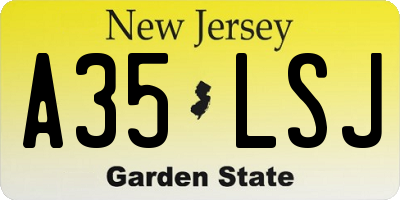 NJ license plate A35LSJ