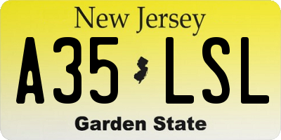 NJ license plate A35LSL