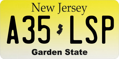 NJ license plate A35LSP