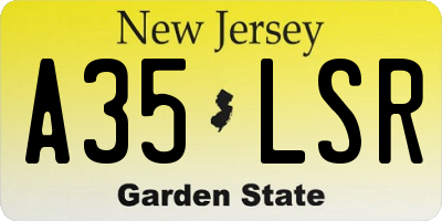 NJ license plate A35LSR
