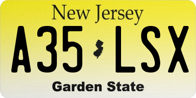 NJ license plate A35LSX
