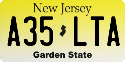 NJ license plate A35LTA